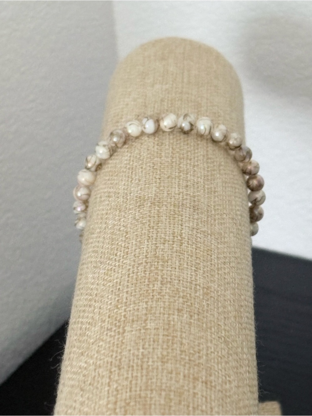 Handcrafted natural stone freshwater shell beaded bracelet